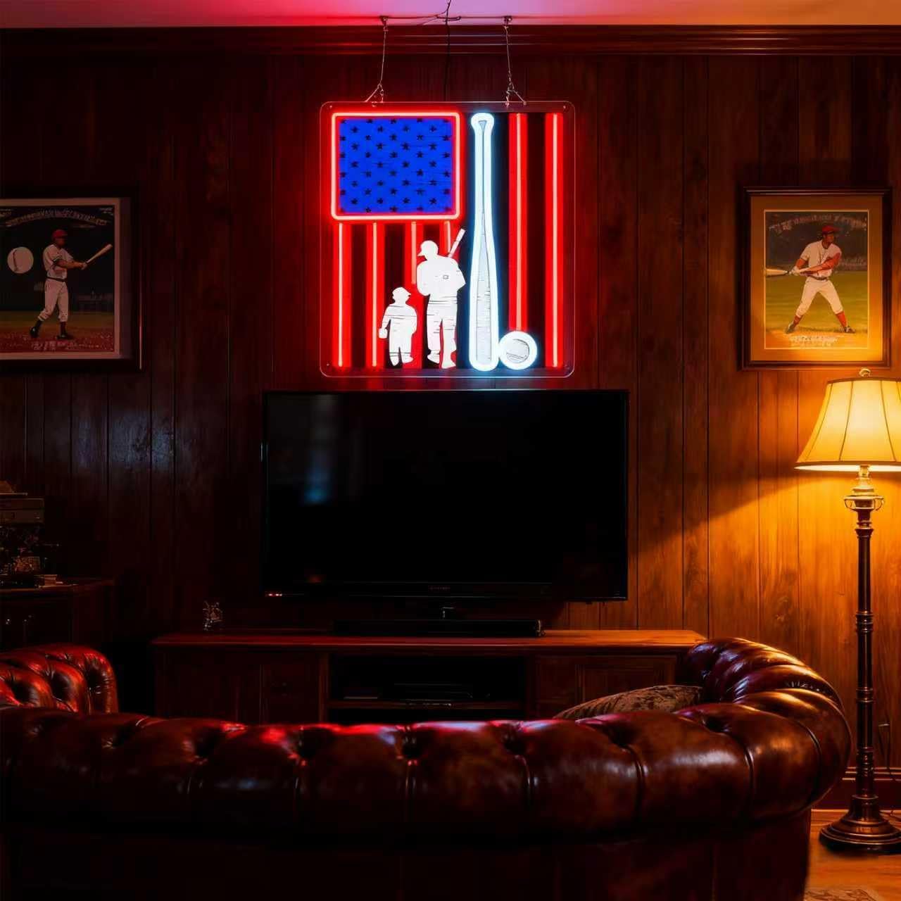 Baseball Neon Sign, Sport Led Neon Light Signs for Wall Decor Baseball Light up Sign Lamp for Dorm Bedroom Party Bar Man Cave Decor Birthday Christmas Gift for Fans Dimmable USB Powered(15"*12.6")