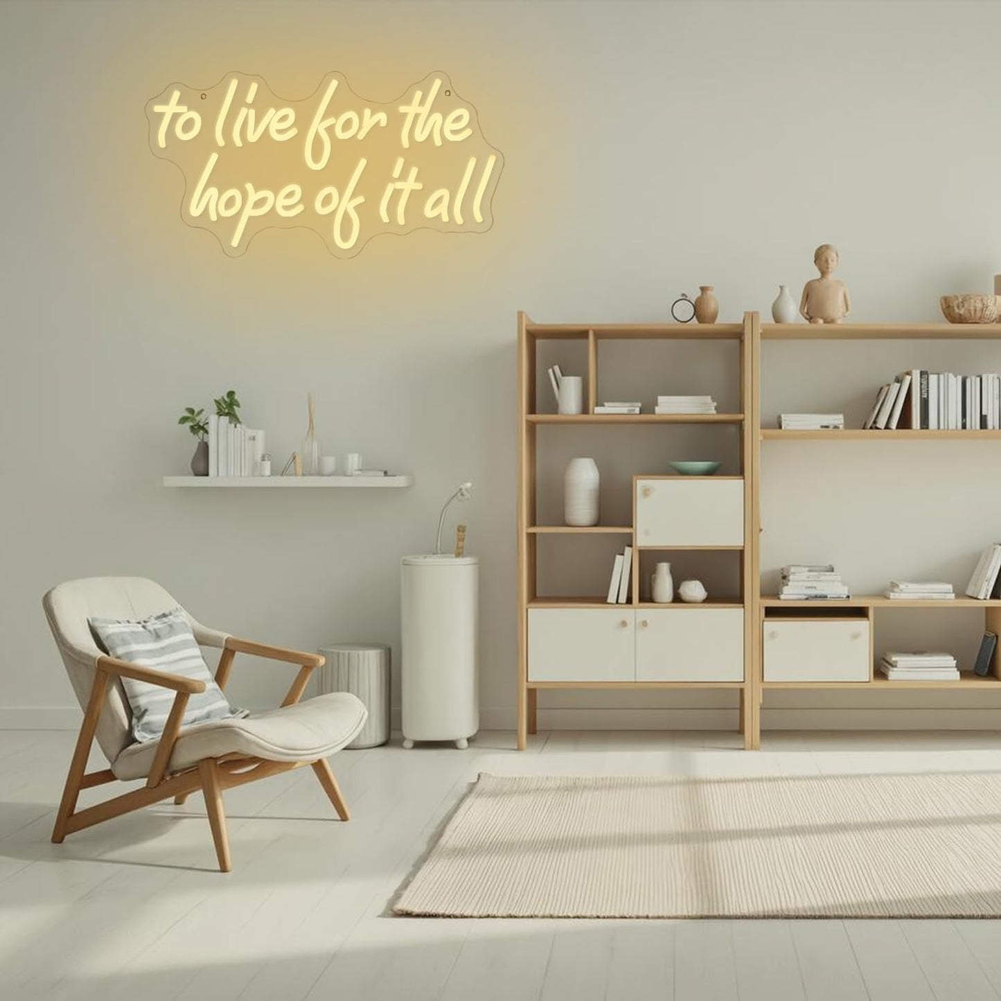 To Live For The Hope Of It All Neon Sign Letter Neon Light Warm White Led Neon Signs for Calssroom Hospital Bedroom Decoration