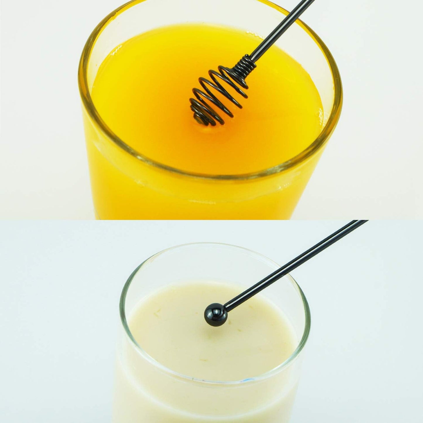 Coffee Stir Sticks,BURLIHOME Specialty Spoons Stainless Steel Spherical Mixing Spoon Solid/Hollow Swizzle Sticks For Drink/Cocktail/coffee,Home Bar Party Supply,Black-4 Pieces.