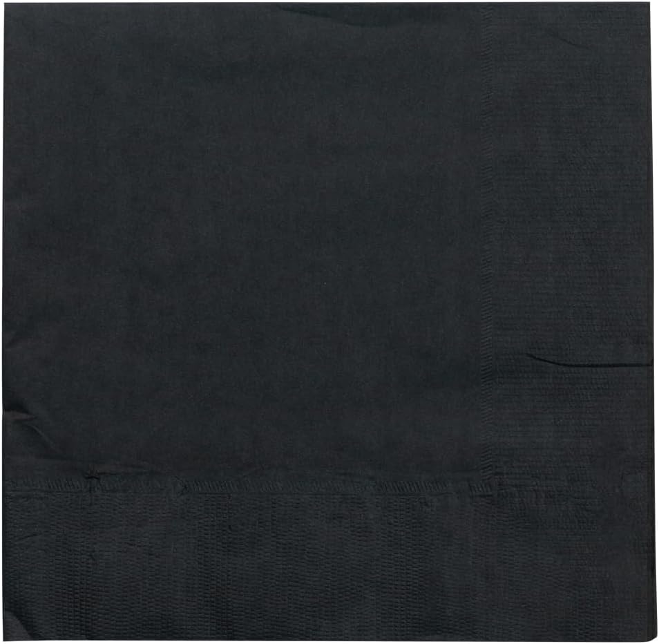 JAM PAPER Medium Lunch Napkins - 6 1/2 x 6 1/2 - Black - 50/Pack