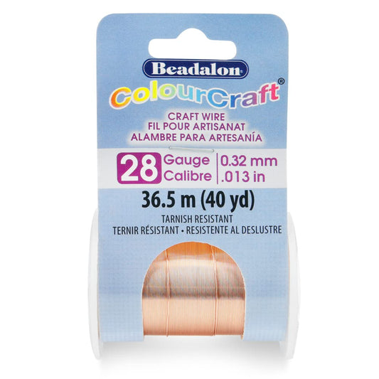 Beadalon ColourCraft Wire, 28 Gauge, Copper Color, 40 yd Spool