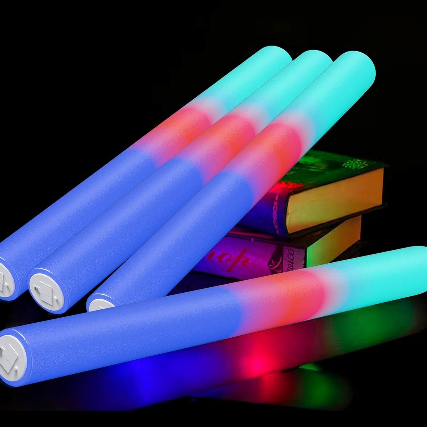 35 Pcs Foam Glow Sticks Bulk, LED Light Up Foam Sticks, Glow in the Dark Party Supplies for Adults Wedding Halloween Birthday Christmas Rave Party Favors 3 Flash Modes