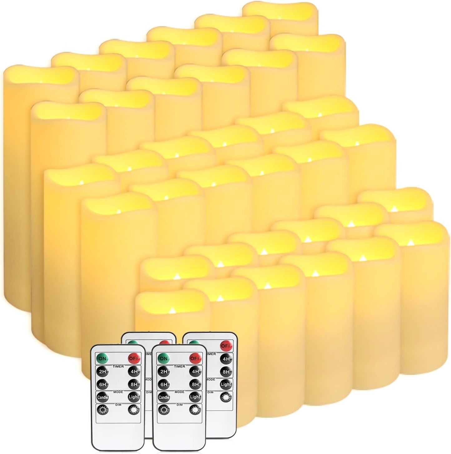 36-Pack LED Flameless Candles with Remote Control - Perfect for Home, Parties, and Special Occasions - Create a Magical Ambiance Effortlessly(Three Sizes)