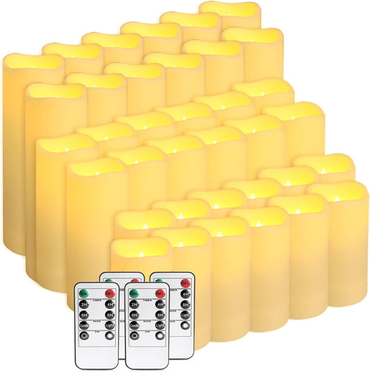 36-Pack LED Flameless Candles with Remote Control - Perfect for Home, Parties, and Special Occasions - Create a Magical Ambiance Effortlessly(Three Sizes)