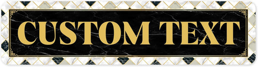 Custom Sign, Custom Street Sign, 11 Font Colors, 13 Font Styles, 4 Hole Options, 22 Sizes, 12x48 Inches, Rust Free DiBound, Fade Resistant, Made in USA by My Sign Center (Marble Tile)