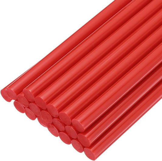 uxcell 20pcs Hot Glue Sticks for Glue Gun 7mm/0.28-inch x 10-inch Mini Hot Melt Adhesive Glue Stick Red