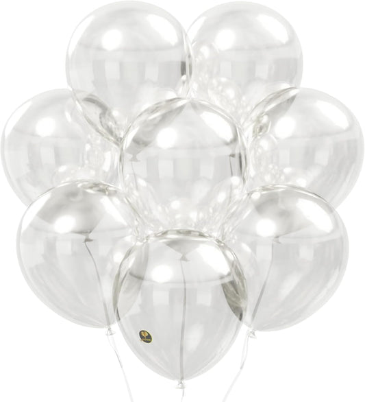 AFTERLOON® Biodegradable Balloons 50 pcs Clear 10 Inch, Transparent Color Thickened Extra Strong Latex Helium Float, for Baby Shower Gender Reveal Garland Arch Wedding Kids Birthday Party Decorations