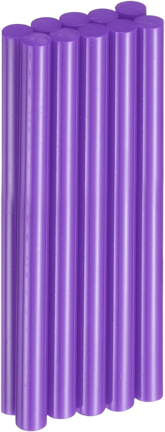 HARFINGTON 10pcs Hot Glue Sticks 0.43" Dia x 5.91" Long EVA Mini Hot Melt Adhesive Glue Stick for Hot Melt Gun Wood Plastic Glass Flowers Fabrics Foam, Purple