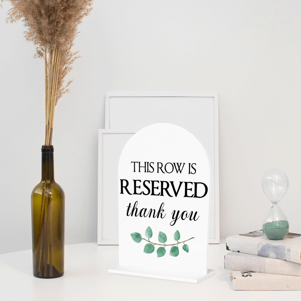 This Row is Reserved Sign, Reserved Seating Signs for Wedding, Engagement Bridal Shower Baby Shower Decor for Reception Reception, Weddings White Acrylic Sign