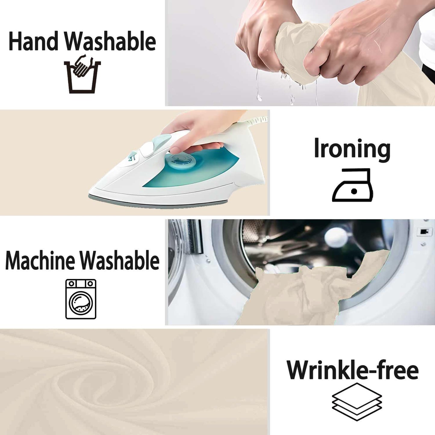 Cream Photography Backdrop for Photoshoot, Photo Backdrop Curtain, Perfect Cream Backdrops for Party Portrait Photoshoots Video Studio 6FTx9FT