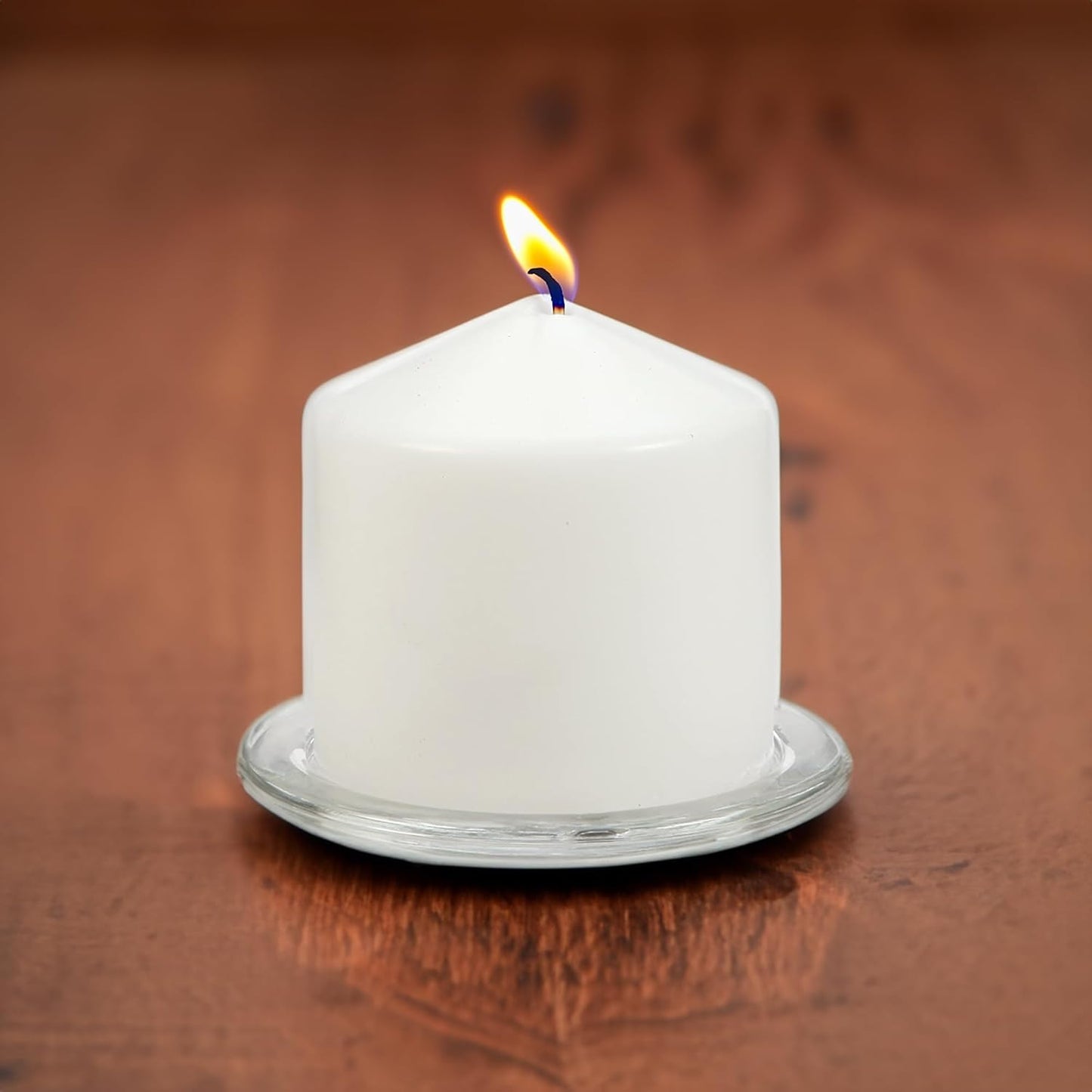 WGV Tea Light Votive Candle Holder Plate 4" W, Clear Flat Plate Glass, Small Home Accent Decor, 1 Pc