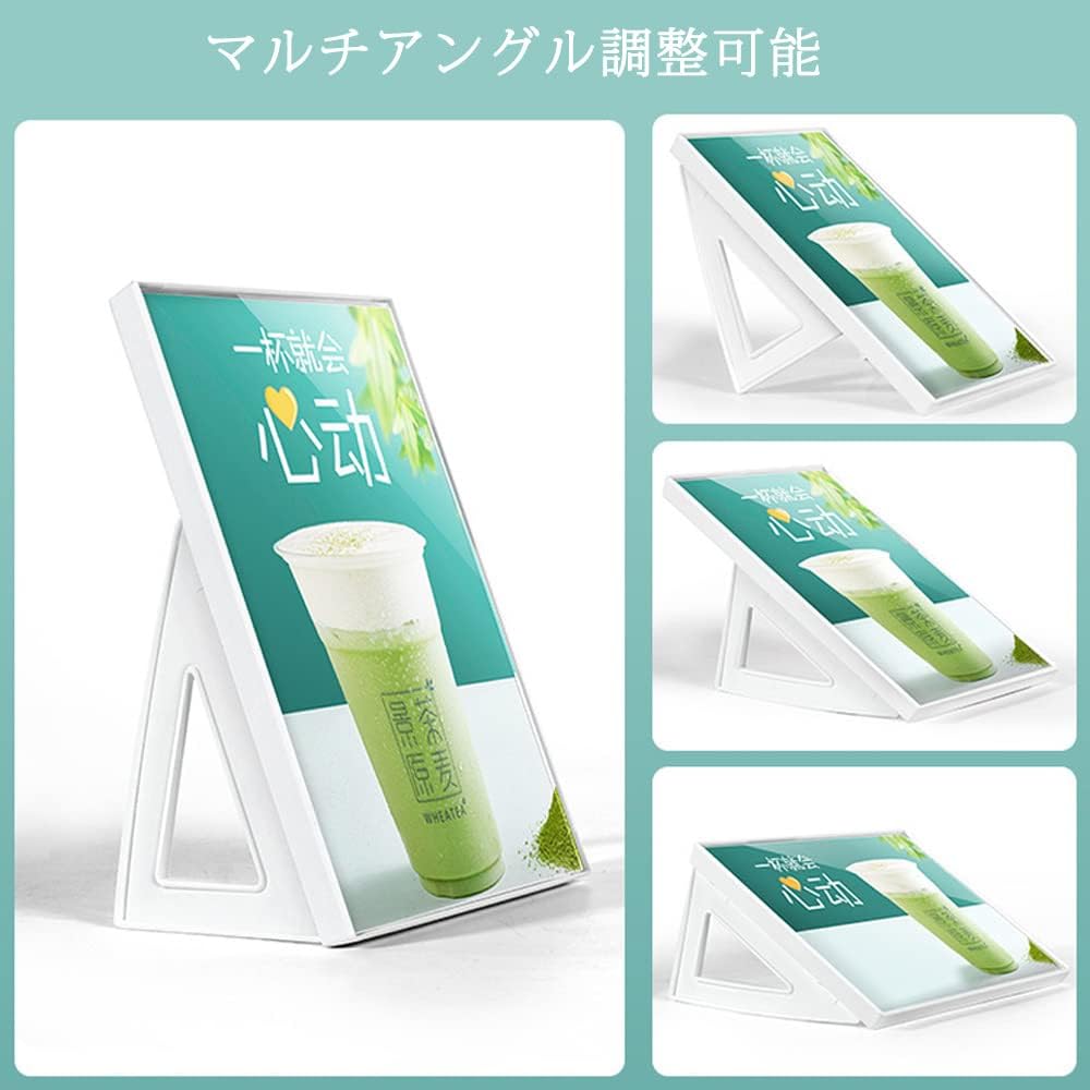 ABS Plastic Sign Holder，Menu Displays L Shape Sign Stand Vertical/Horizontal Use (Black A5 148×210mm/5.83×8.27inches)