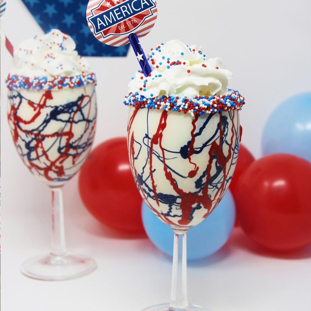 Red White & Blue Sprinkles for Baking (7oz) - Patriotic Nonpareils & Mini Pearls Mix, 4th of July Cake Decorations, Cookie & Cupcake Topper, Ice Cream Toppings, USA Flag Colors