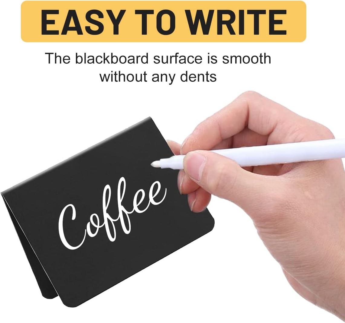 20Pcs V-Shaped Mini Chalkboard Signs for Food,Tabletop Food Labels for Party Buffet,Table Chalkboard Signs for Weddings,Birthday,Parties,Carnival Prom Activities