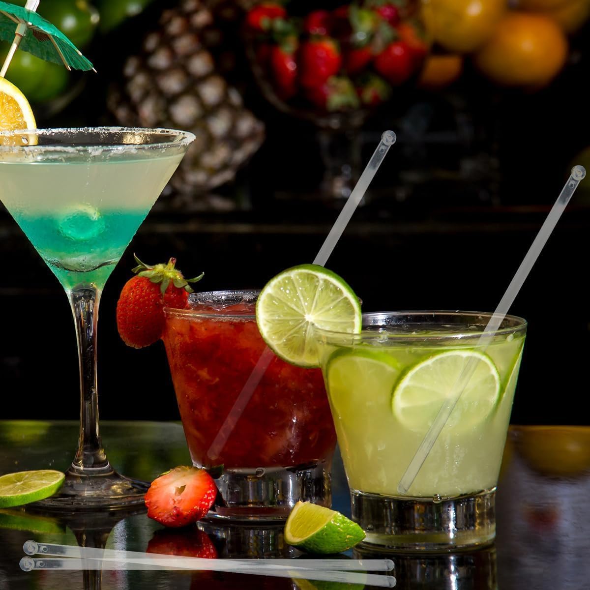 120 Pieces Ball Head Stirrer Disposable Plastic Round Top Crystal Swizzle Sticks, Crystal Cake Pops, Cocktail Coffee Drink Stirrers