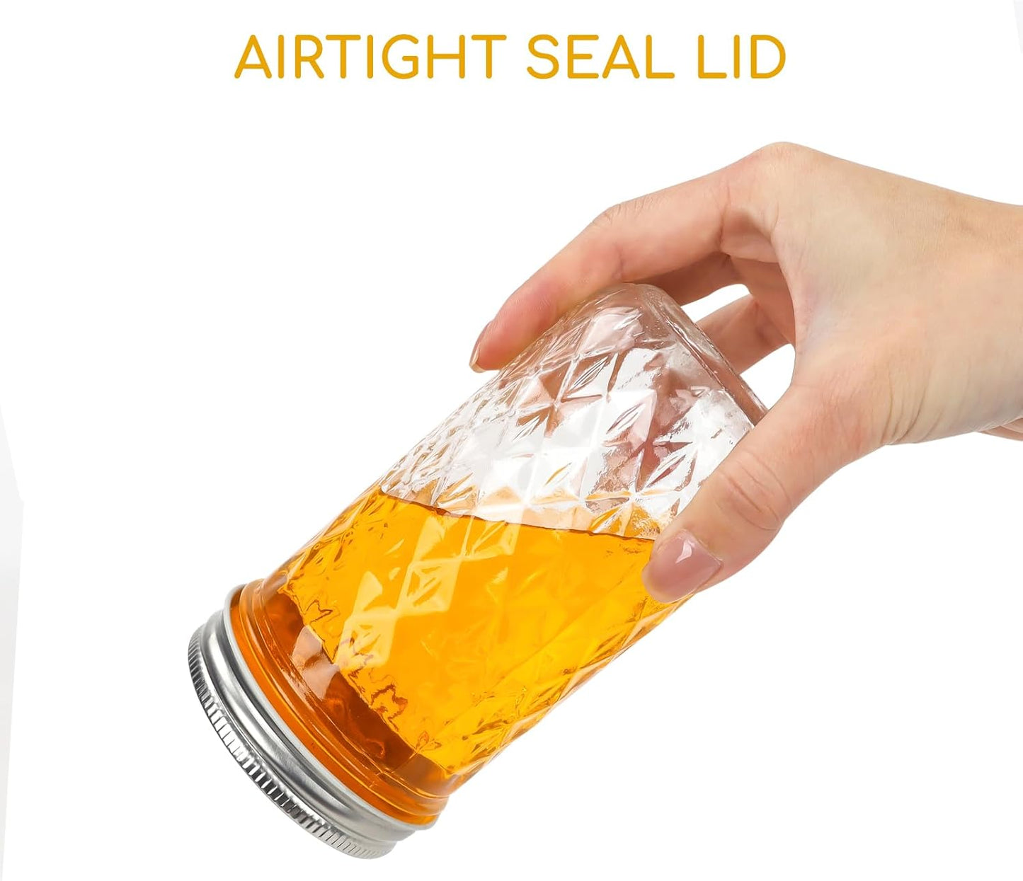 CycleMore 15 Pcs 12oz Mason Jars With One Piece Silver Metal Lids, Canning Jars Glass Regular Mouth Jar for Honey, Jam, Jelly, Wedding Favors, Kitchen Food Storage