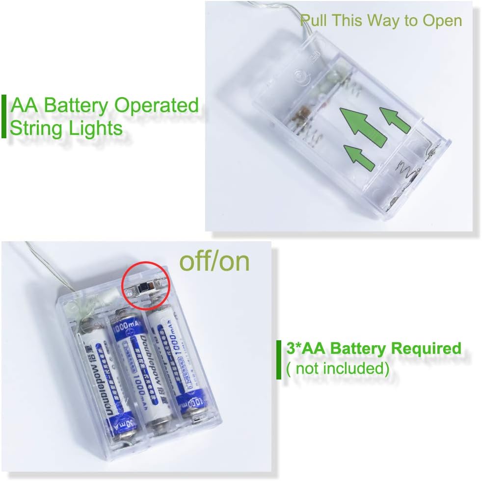 ANJAYLIA 16.5Ft 50 LED Fairy Lights Battery Operated String Lights for Party Home Wedding Festival Decoration, Warm White