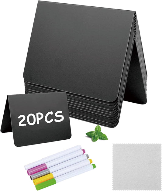 20 Pack Mini Chalkboard Signs,Food Labels for Party Buffet Weddings and Bakery Table Signs Small Chalkboard Sign Reusable Food Signs for Buffet Easy to Write On and Erase(4"x3")