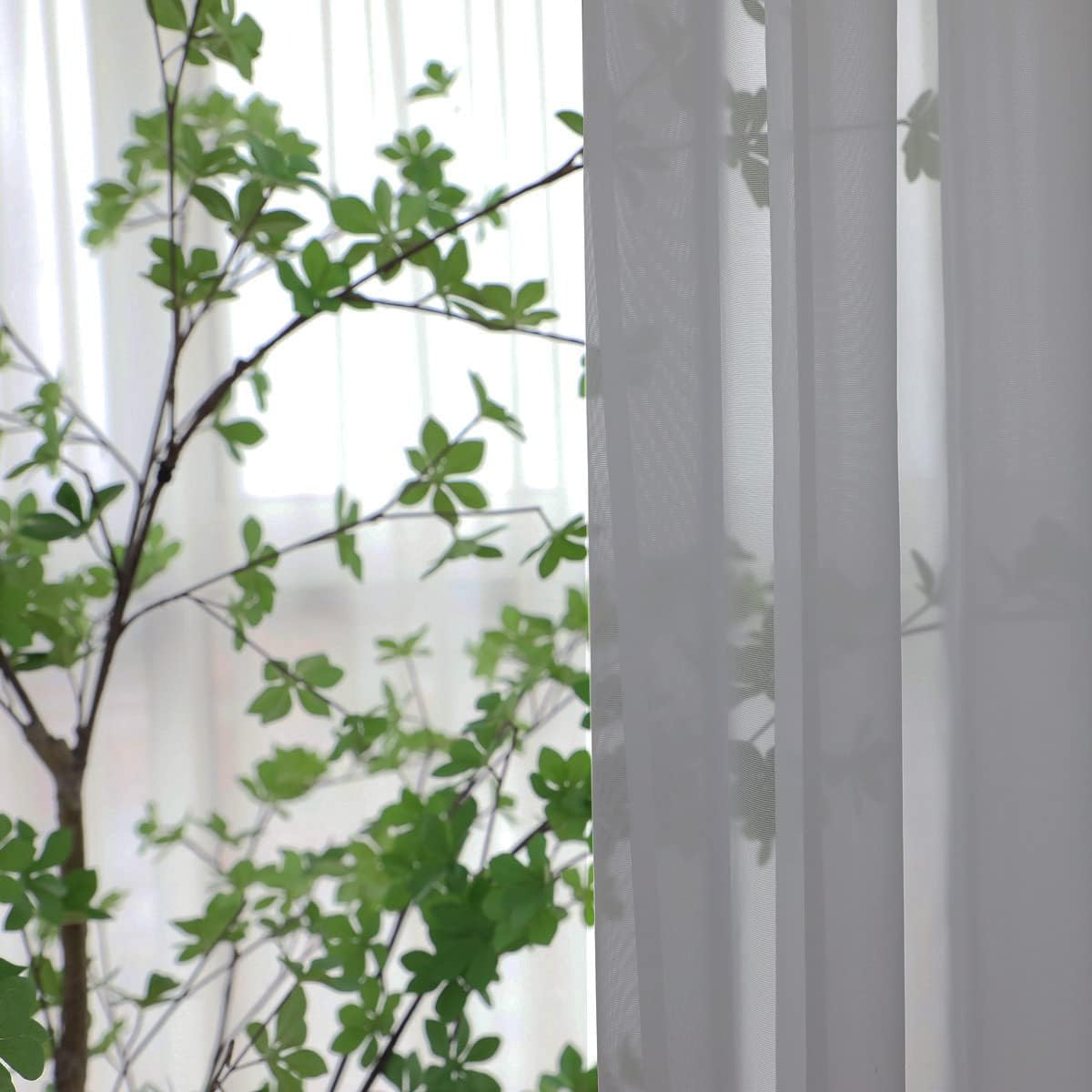 Window Gray Sheer Curtains 130 Inches Long 2 Panels Sheer Curtain Basic Rod Pocket Panel for Bedroom Children Living Room Yard Kitchen (Gray, 52" W x 130" L | 2 pcs)