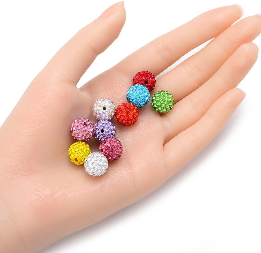 25pcs Adabele Grade A Suncatcher Crystal Rhinestone Pave Loose Beads 12mm Violet Purple Polymer Clay Disco Ball Spacers Compatible with Shamballa All Craft Jewelry Making DB12-4