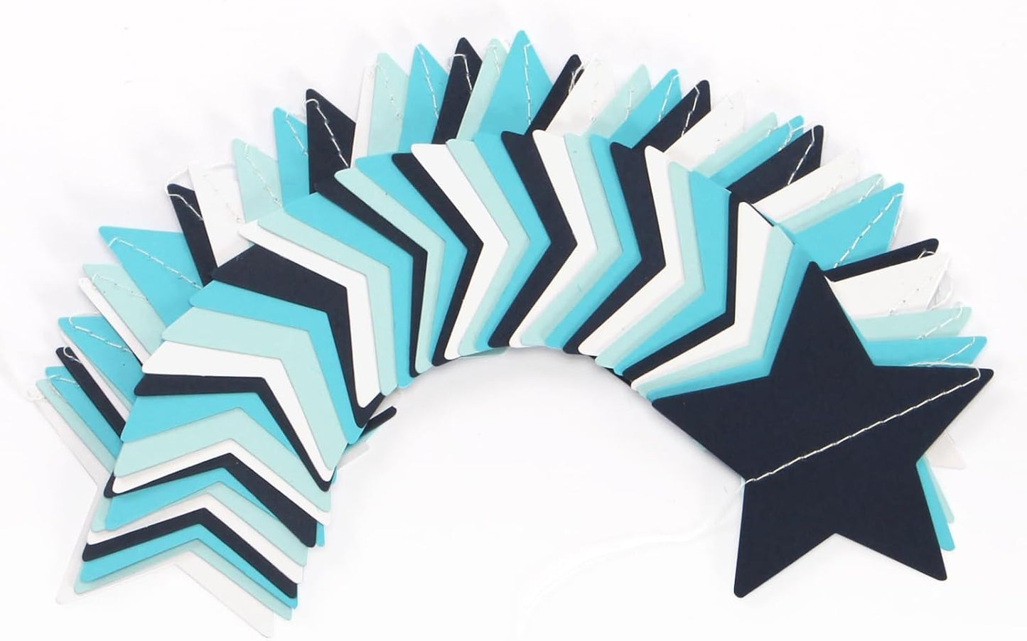 Light-Royal Navy-Blue White Party-Decorations Garland - 62ft Twinkle Little Star Hanging Streamers Banner,Bachelorette Bridal Wedding Birthday Baby Shower Decor Hugtmr