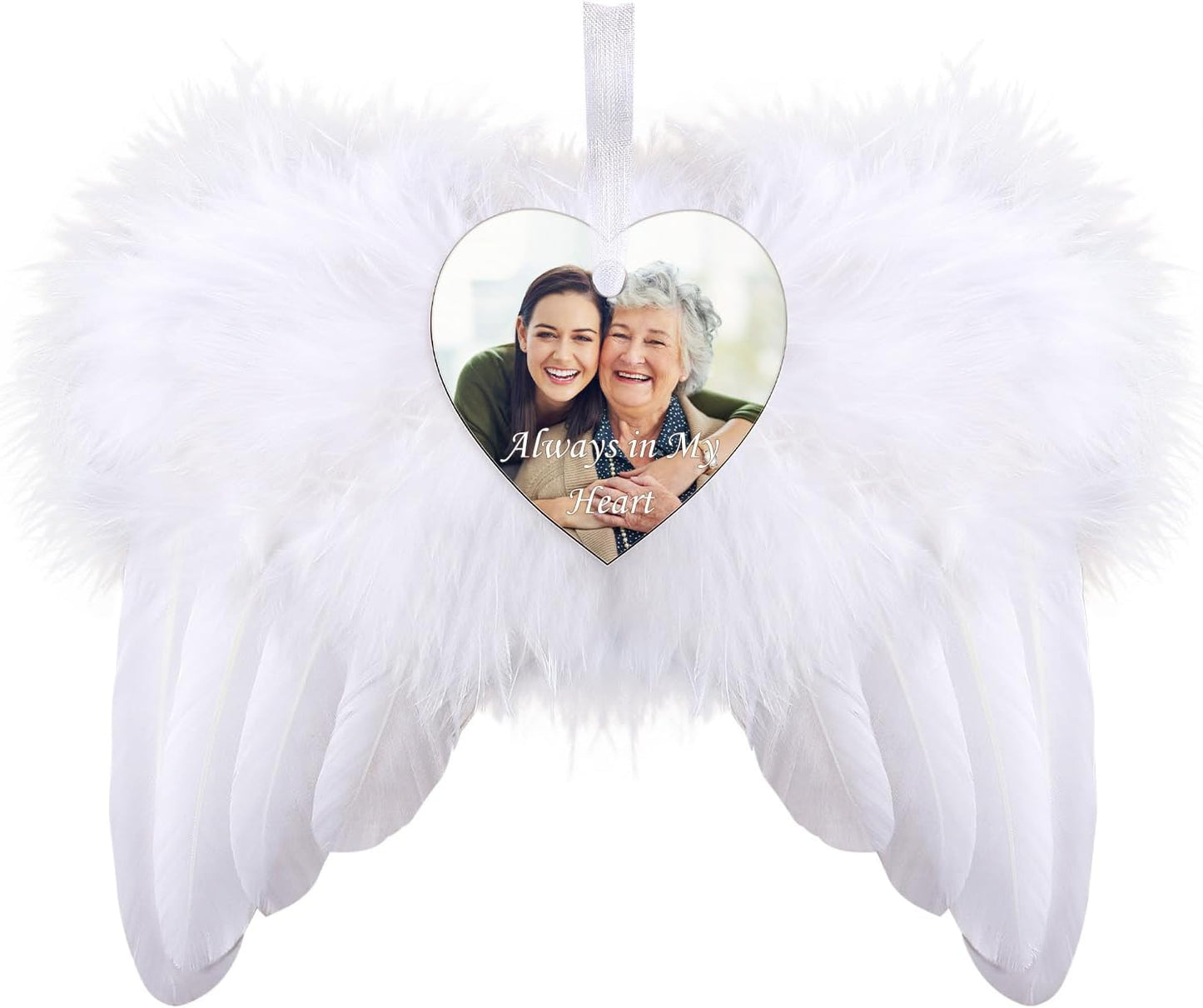 Personalized Christmas Ornaments 2025, Angel Wings Custom Photo Text Hanging Ornament Customized Christmas Tree Decorations Gift for Family, Kids, Friends, Couples, Wedding