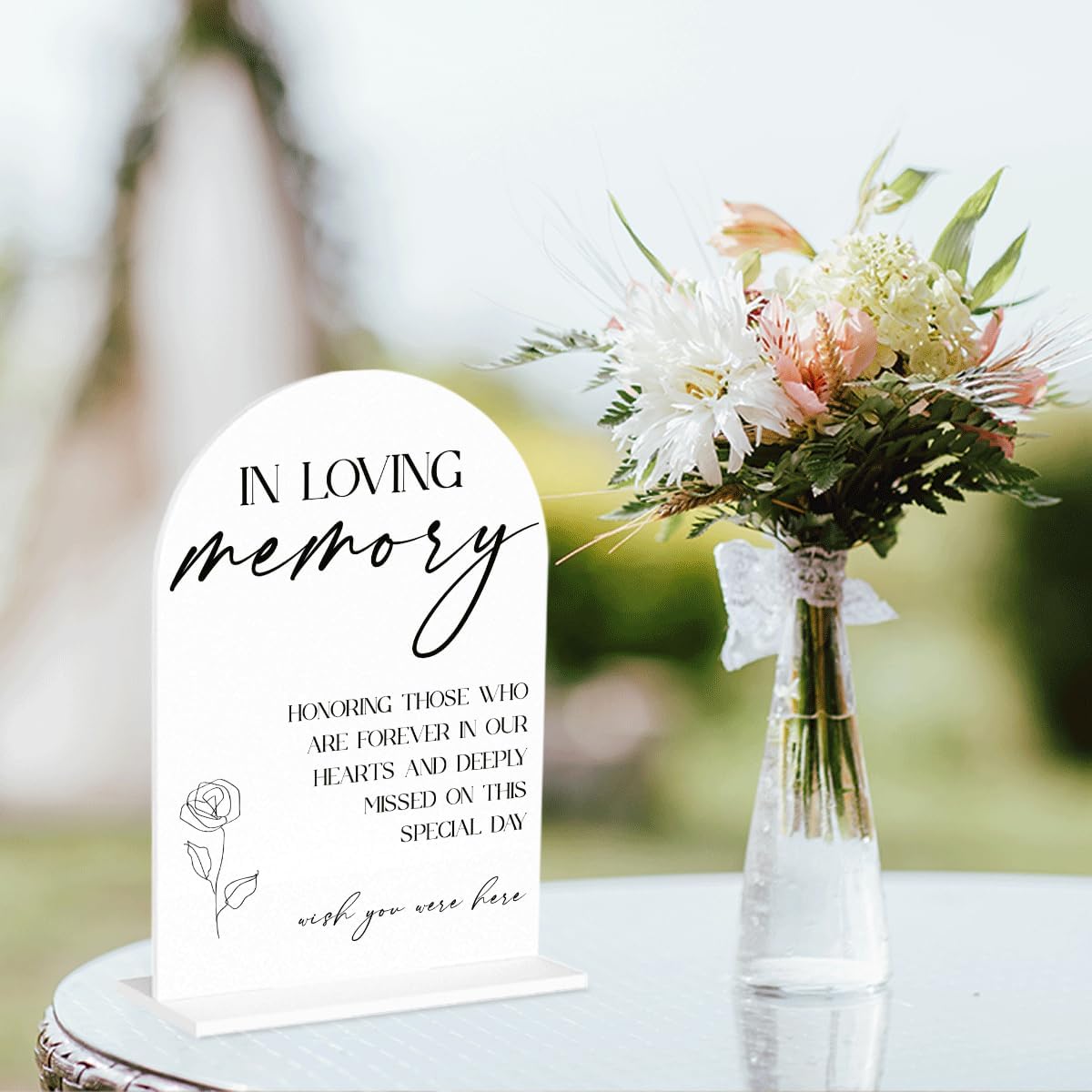 In Loving Memory Wedding Sign, In Memory Wedding Sign for Engagement Bridal Shower Decor fo Ceremony Reception Party, Weddings Table White Acrylic Sign
