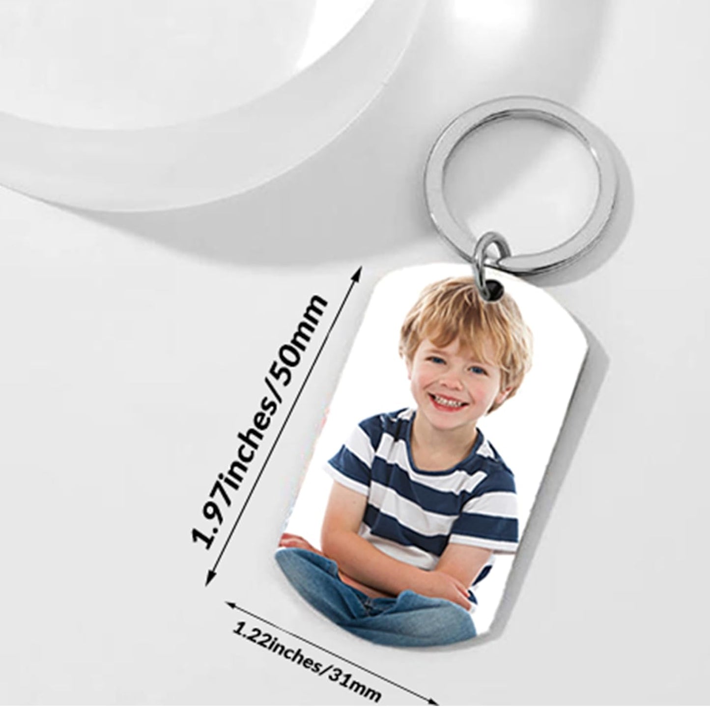 Personalized Double-sided Photo Text+Icons Keychain Drive Safe Boy Girlfriend Pet Memorial Anniversary Custom Keychain Gifts