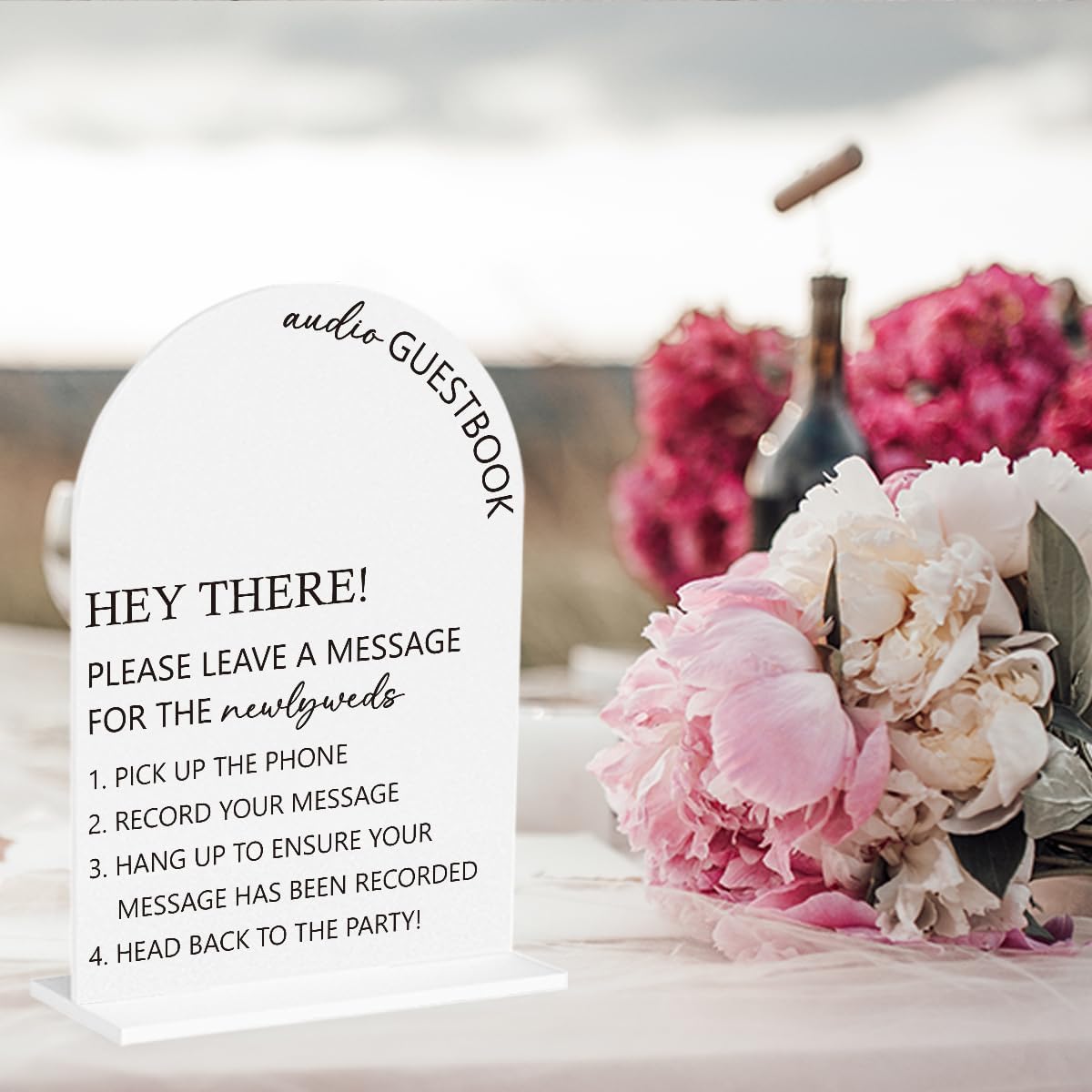 2Pcs Audio Guest Book Sign Cards and Gifts Sign for Wedding Engagement Party Bridal Shower Baby Shower Table Desk Acrylic Decor