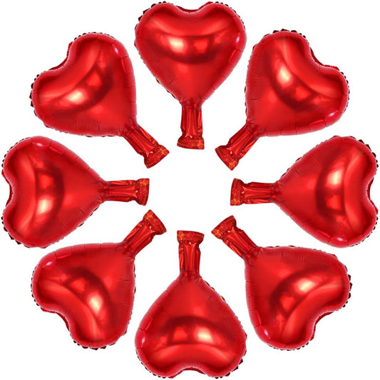 BEISHIDA 50 Pcs 10 Inch Heart Foil Balloons, Red, Heart-Shaped Foil Balloons for Birthday, Wedding, Engagement, Valentine's Day, Bridal Shower, Baby Shower, Unisex-All Ages