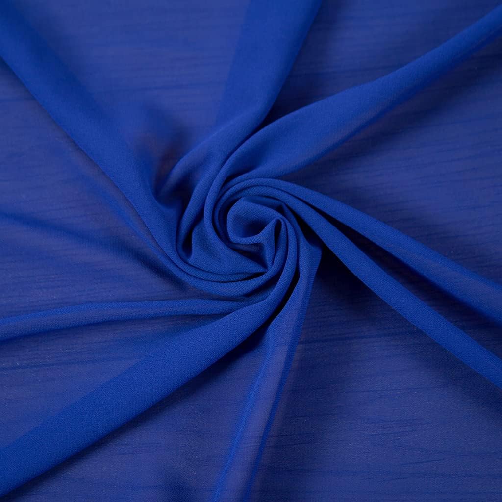 Wedding Arch Draping Fabric 20Ft for Ceremony Outside - Birch Wood Chiffon Drape for Party Stage (1 Panel 20 Ft, Royal Blue)