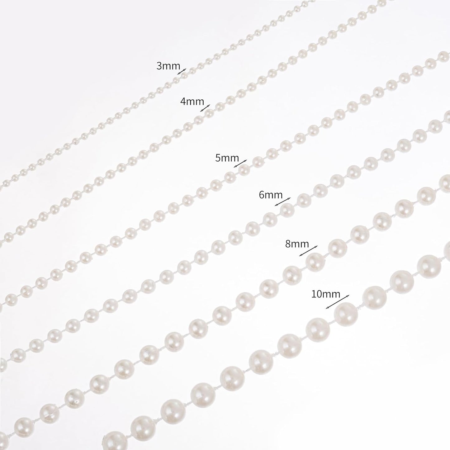 6mm Crafts Faux Pearl Beads Garland Pearl Bead Roll Strand of Pearls to Decorate Floral Centerpieces Wedding Party Favor Christmas Tree(82 Feet Gold)