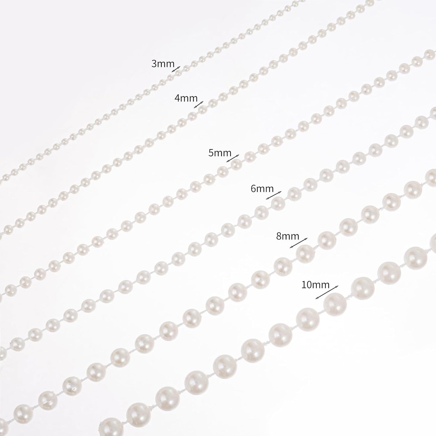 8mm Crafts Faux Pearl Beads Garland Pearl Bead Roll Strand of Pearls to Decorate Floral Centerpieces Wedding Party Favor Christmas Tree(33 Feet Ivory)