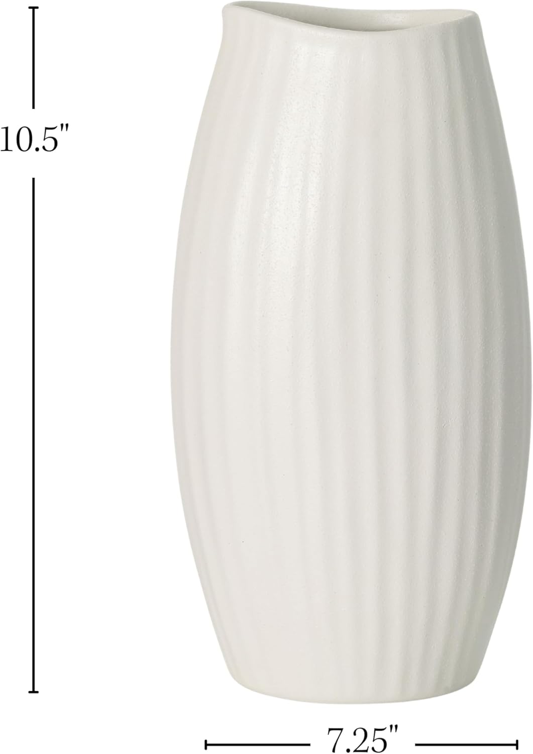 Sullivans Ceramic Textured White Vase, 9" Tall Flower Vase for Modern Home Décor, Minimalist Decoration for Shelf and Table, and Centerpiece, Living Room, Bedroom, Kitchen, and Office Décor (CM3115)