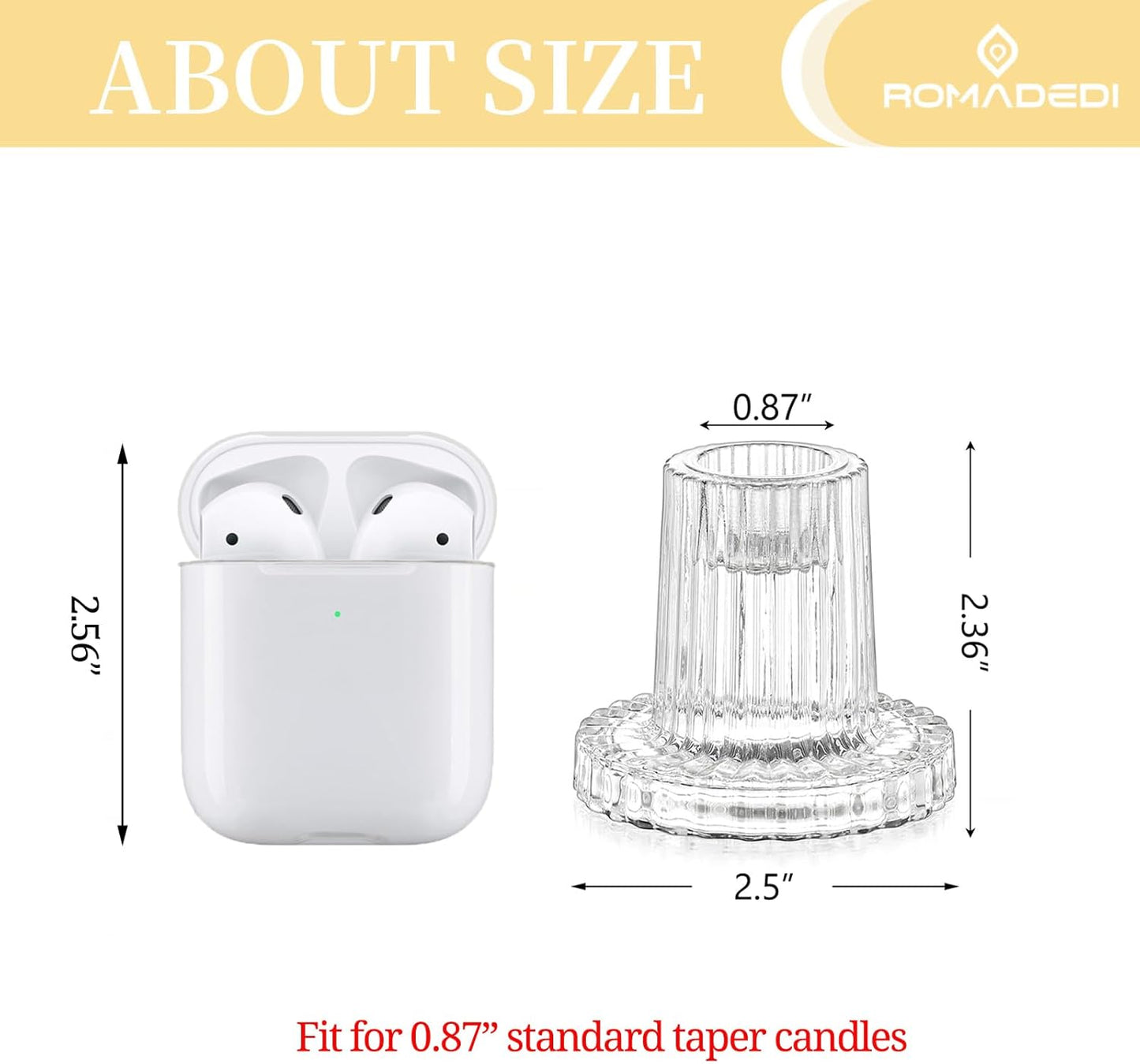 Romadedi Glass Candle Holder for Candlestick - 10Pcs Clear Tapered Wedding Decor Table Centrepiece for Candle Sticks Christmas Party Living Room Dinner Advent Decoration