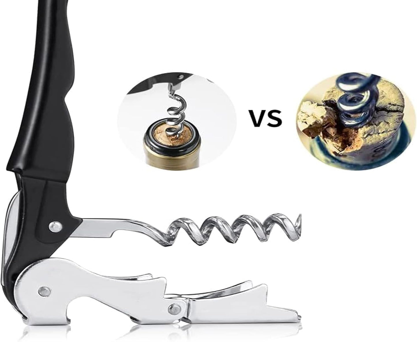 Professional Waiter Corkscrew Wine Openers Set (4 PCS),Upgraded with Heavy Duty Stainless Steel Hinges Wine Key for Restaurant Waiters, Sommelier, Bartenders