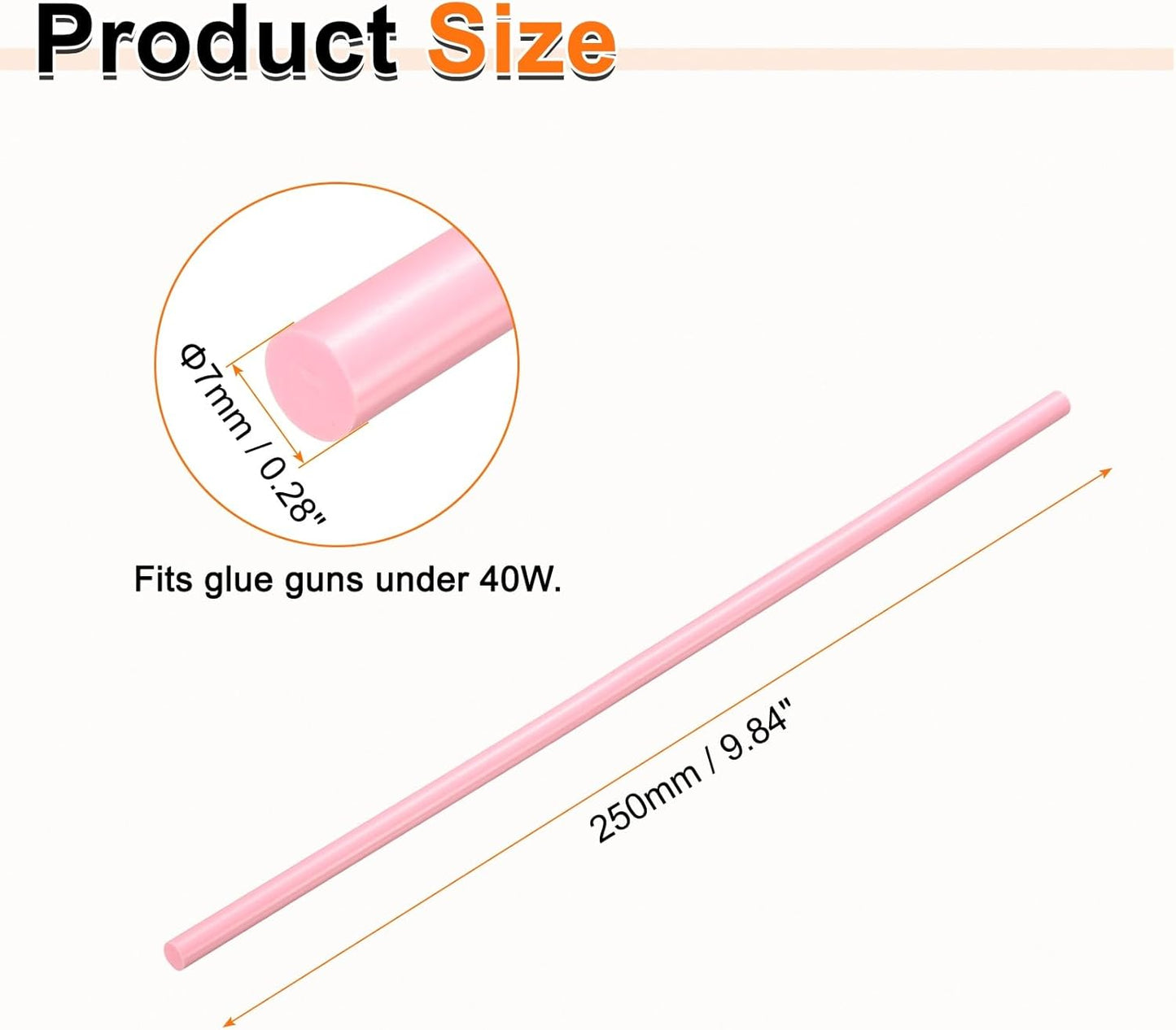 HARFINGTON 10pcs Hot Glue Sticks 0.28" Dia x 9.84" Long EVA Mini Hot Melt Adhesive Glue Stick for Hot Melt Gun Wood Plastic Glass Flowers Fabrics Foam, Pink
