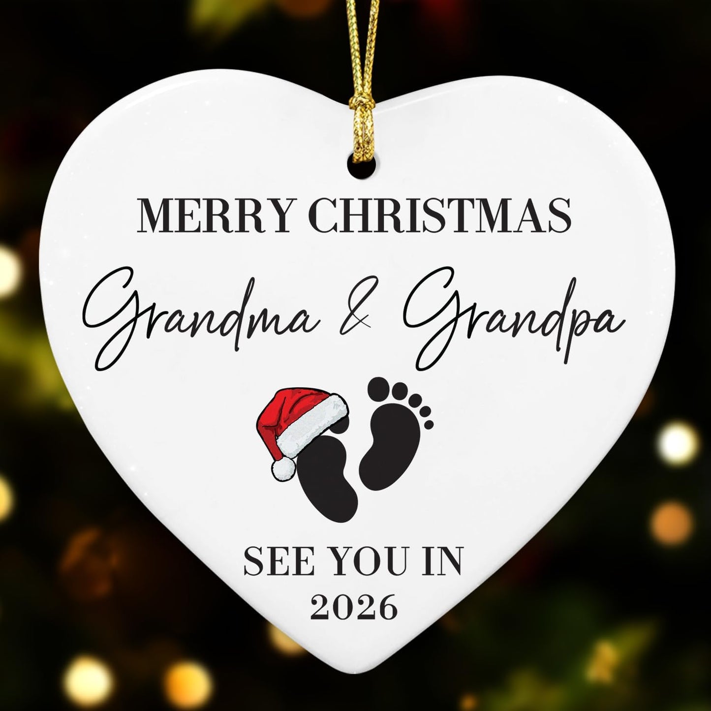 NewEleven First Time Grandparents Gifts - Baby Announcement, Pregnancy Announcement for Grandparents - New Grandma Gifts, Baby Announcements Ideas - Christmas Ornament