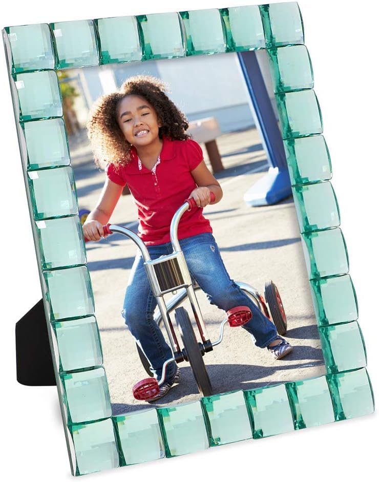 Isaac Jacobs Decorative Sparkling Light Green Jewel Picture Frame, Photo Display & Home Décor (5x7, Light Green)