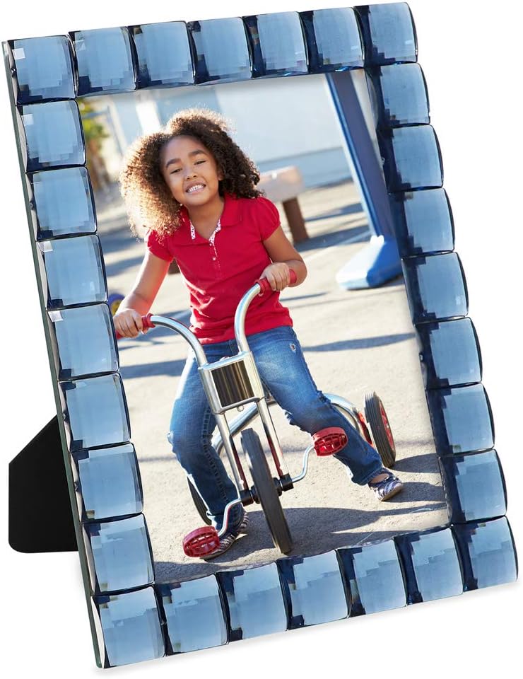 Isaac Jacobs Decorative Sparkling Navy Jewel Picture Frame, Photo Display & Home Décor (5x7, Navy)