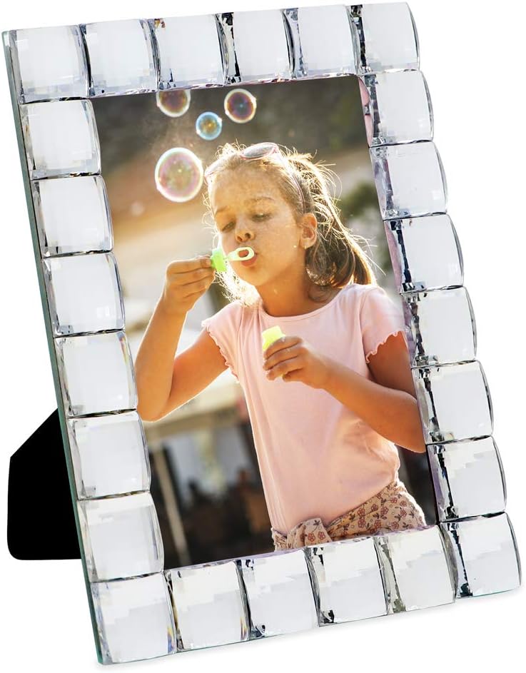 Isaac Jacobs Decorative Sparkling Jewel Picture Frame, Photo Display & Home Décor (4x6, Clear)