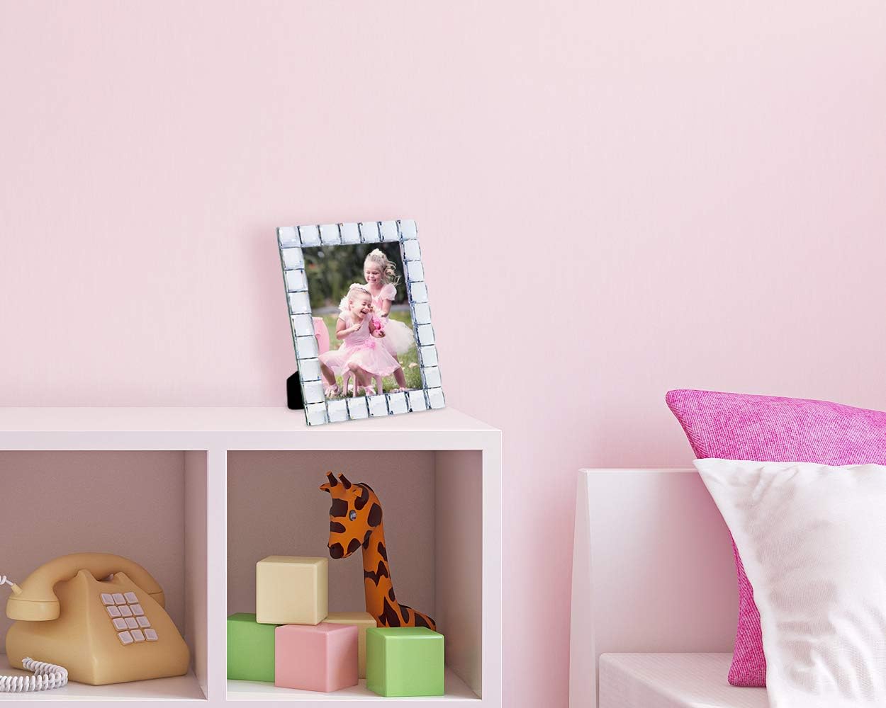 Isaac Jacobs Decorative Sparkling Clear Jewel Picture Frame, Photo Display & Home Décor (5x7, Clear)