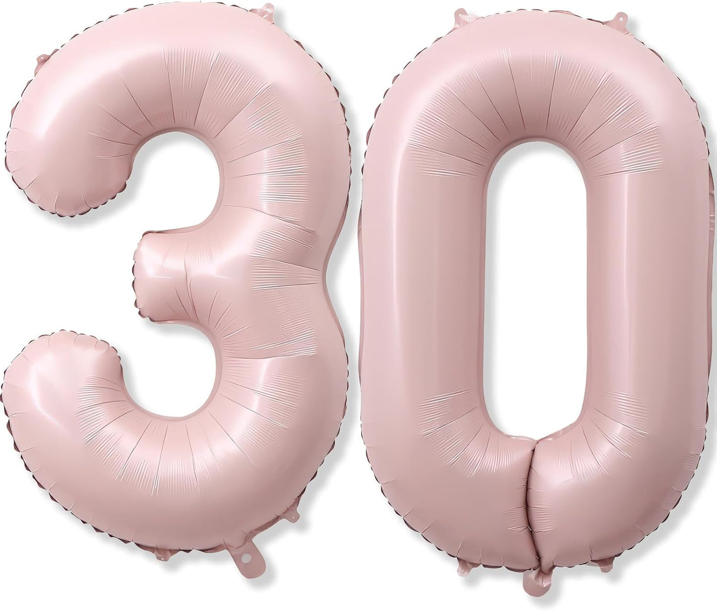 Light Pink 30th Birthday Balloon for Women, 40 Inch Self Inflating Mylar Number 30 Balloons, Big Blush Pastel Pink Foil 3 & 0 Helium Balloon for Her Boho Coquette 30th Birthday Party Decorations