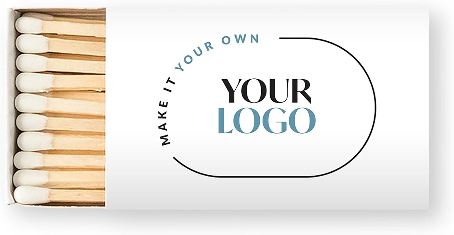 Weddingstar Matchboxes Stickers for Corporate Gift - Your Business Logo - Pack of 50 Navy