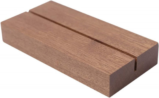 UNIQOOO 6 Pack 5.5” Wood Stands for Wedding Acrylic Sign, Extra Large Wooden Sign Holder for 1/8 Thick Plexiglass Sheets Up to 16”| Perfect for Table Numbers, Menu Display, Retail Sign, Restaurant