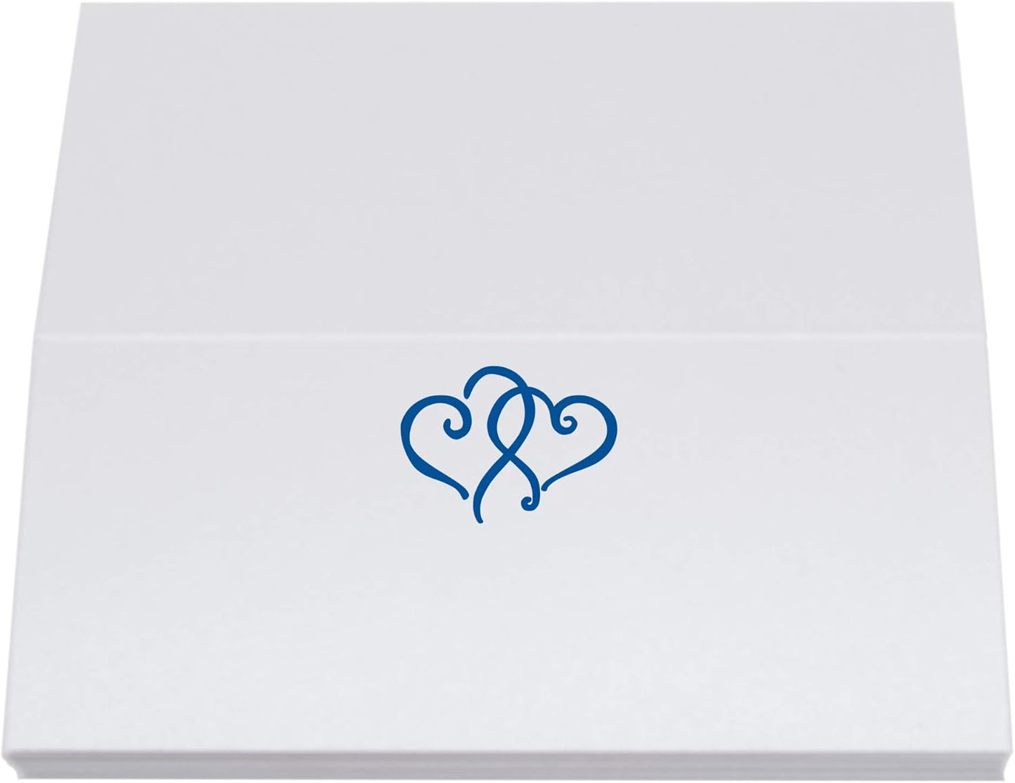 Linked Hearts Place Cards, Royal Blue (Choose Color), Set of 60, Pre-cut and Scored - Wedding, Party, Dinner, and Special Events - Made in the USA