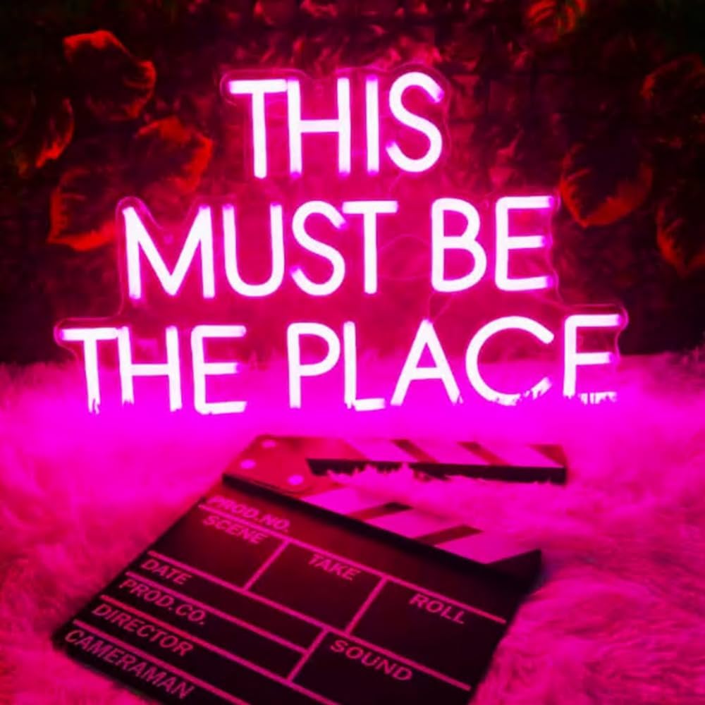 This Must Be The Place Neon Sign,Party Sign, Neon Sign Art, PersonalizedGifts For Children Son Daughter Size:20x 11.9inches