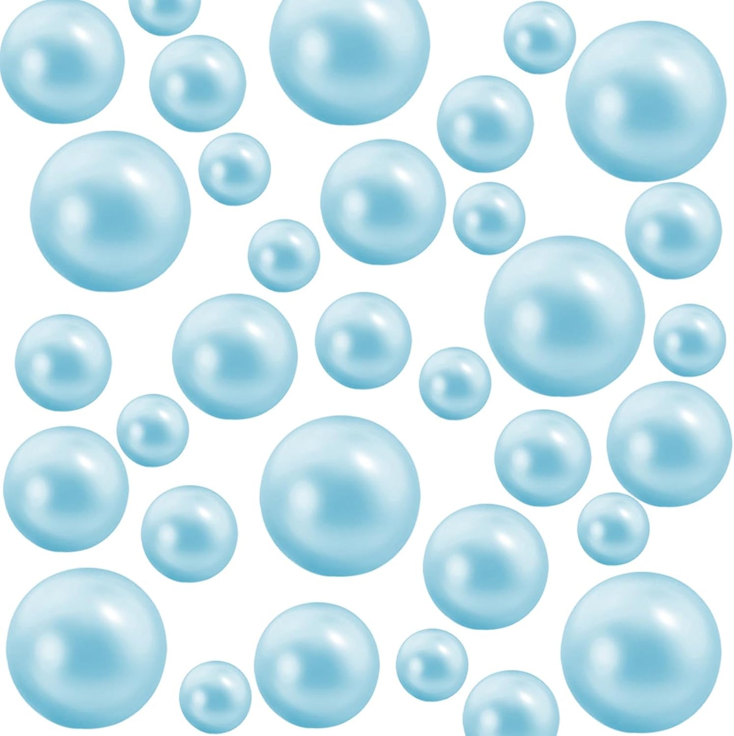 300Pcs Pearl Vase Filler, Lightblue No Hole Faux Pearl Beads for Centerpieces Vases, Candle Centerpieces, Wedding Birthday Party Home Decor 8/10/14/20mm