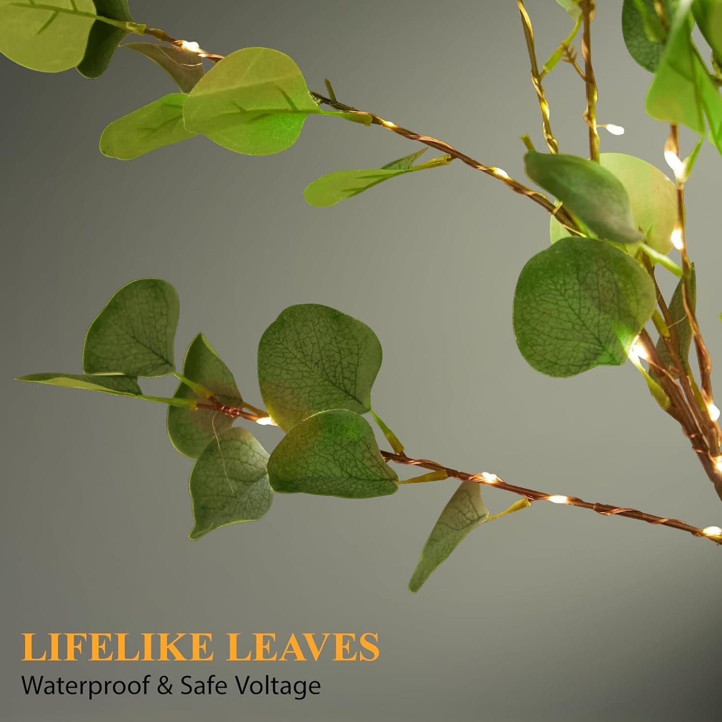 Lighted Eucalyptus Branches with Timer, Lighted Branches 33IN 99 LED, Artificial Light, Eucalyptus Night Light, Artificial Plant for Home Spring Party Wedding Decor-Battery Operated, Home Decor