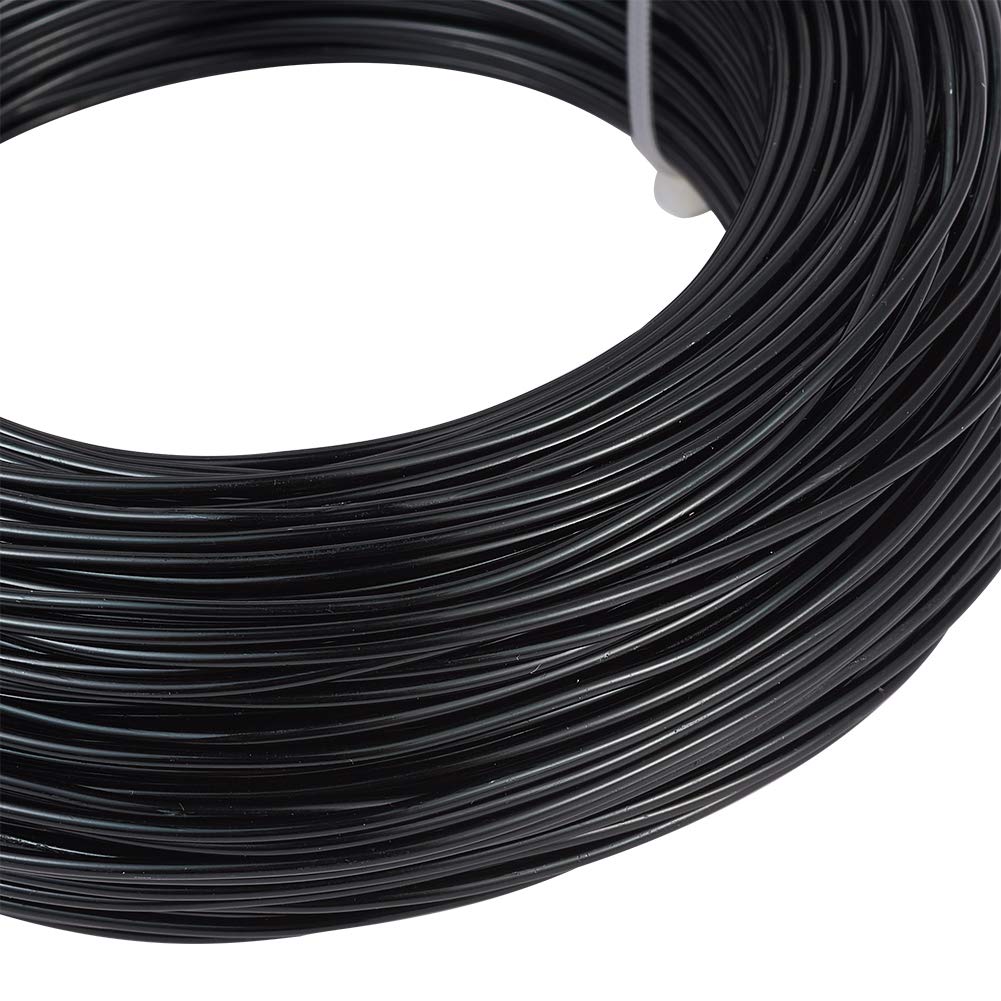 Fashewelry 328 Feet 15 Gauge Aluminum Wire Black Bendable Metal Craft Wire for Beading Jewelry Craft Making (1.5mm)